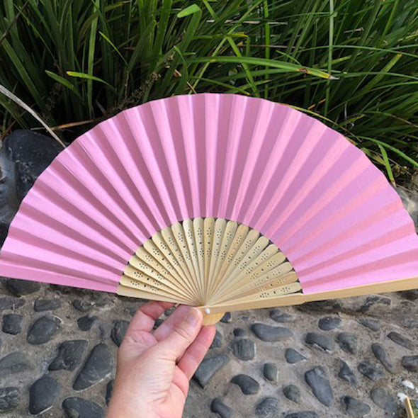 pink paper fan