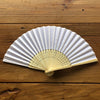 white silk fan