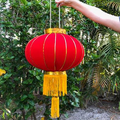 Large Chinese Lanterns (red/gold) - 4 pack (43cm diametre)
