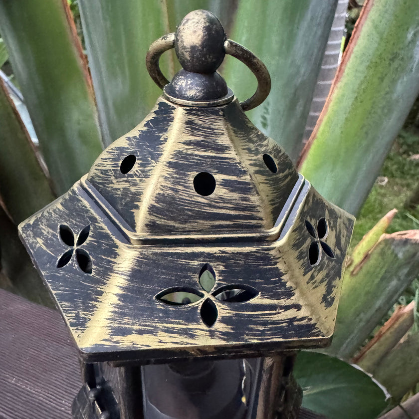 Hexagon Lantern with Fairy Lights (20cm high)