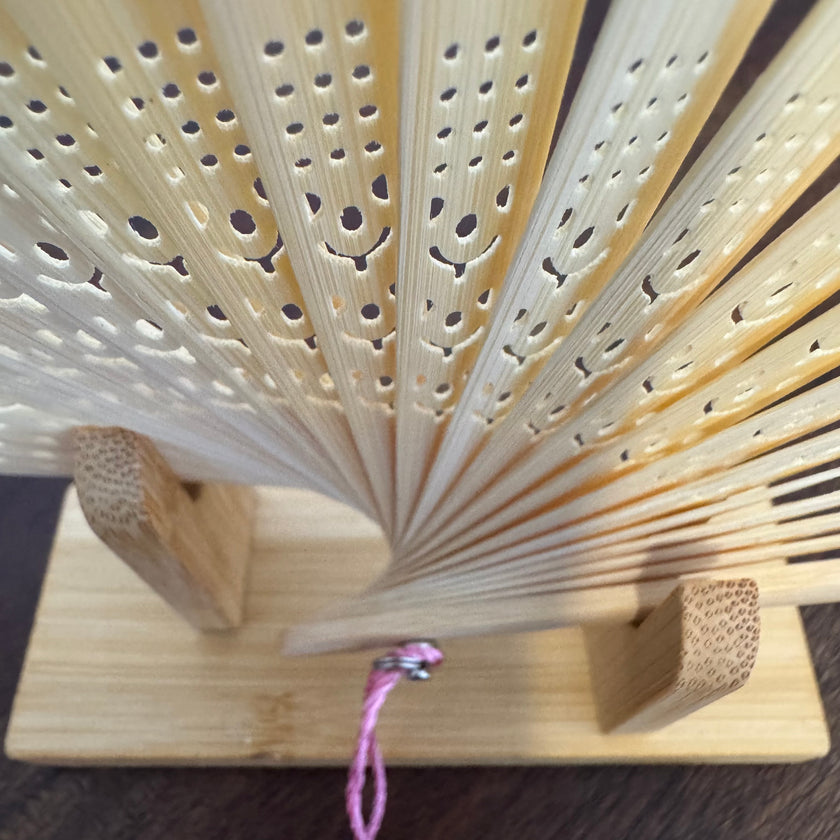 bamboo fan display stand