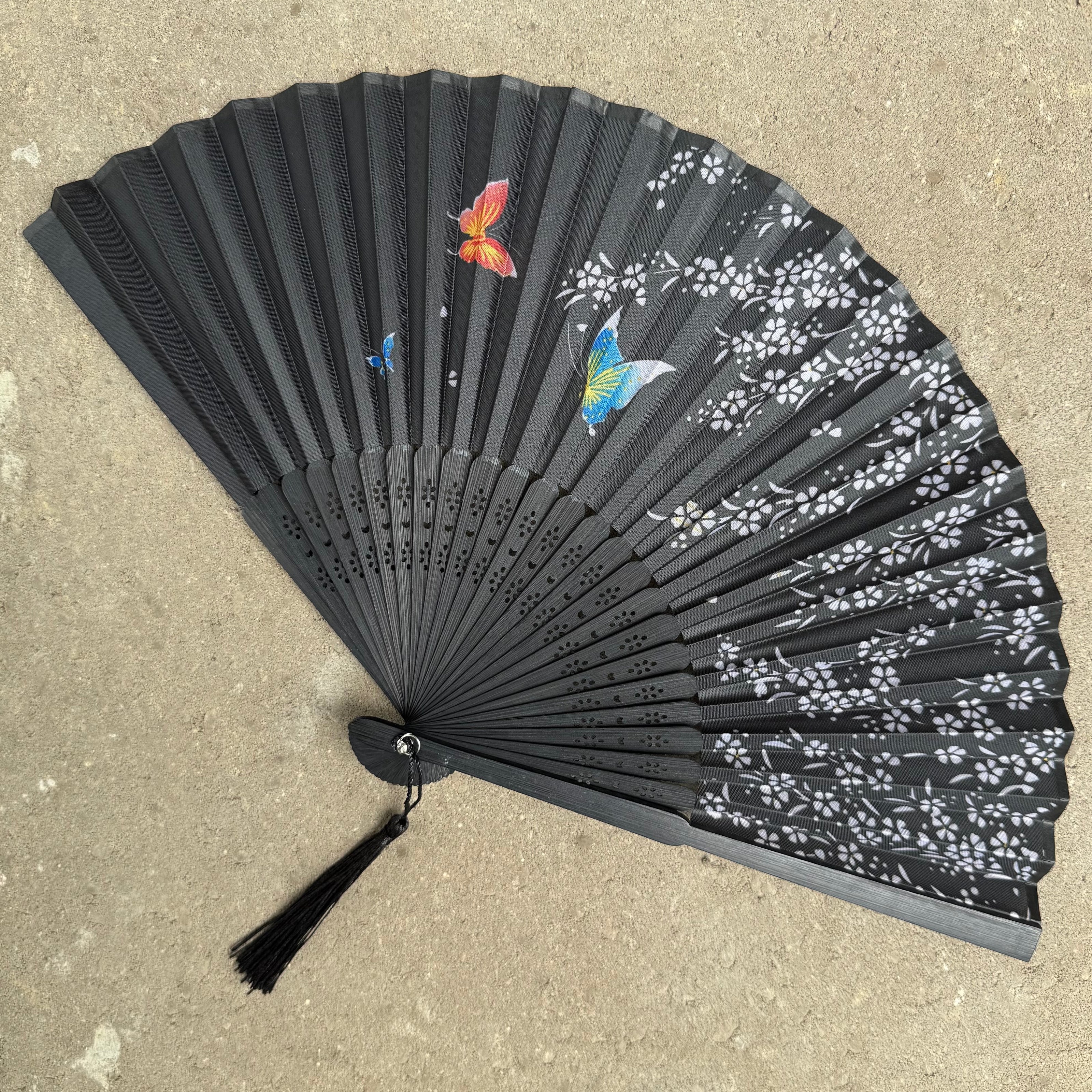 black silk fan