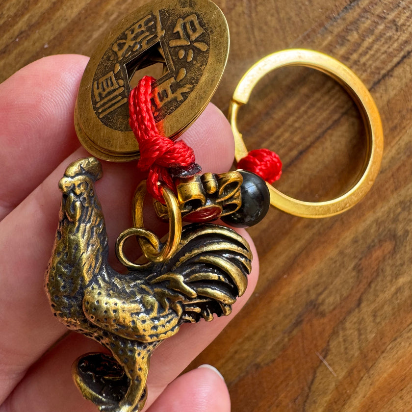 Chinese rooster keyring