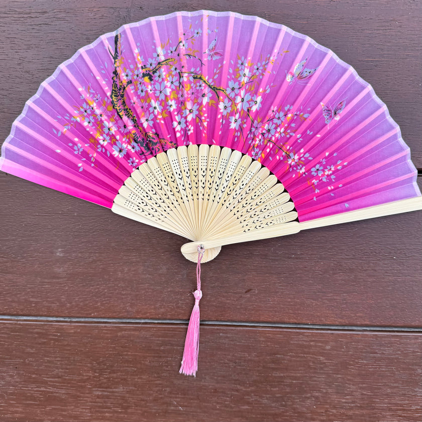 Pink silk fan