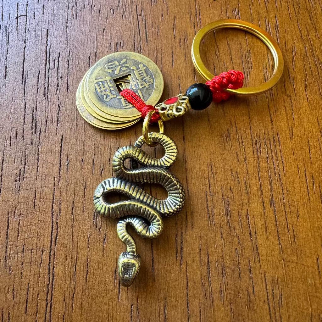 Chinese Snake and Coins Keyring – lanternshop