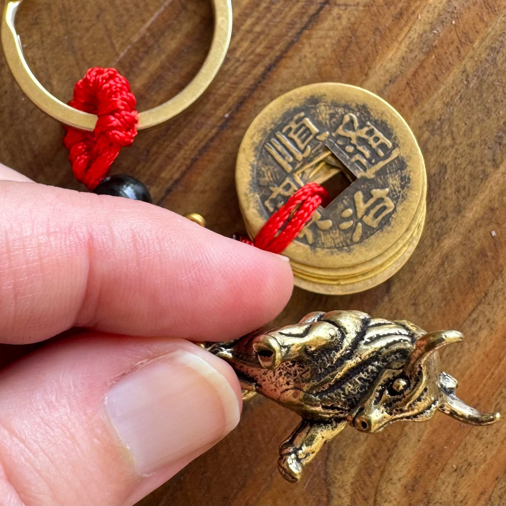 Ox Key Ring Chinese Cow / Ox and Coins Keyring – lanternshop