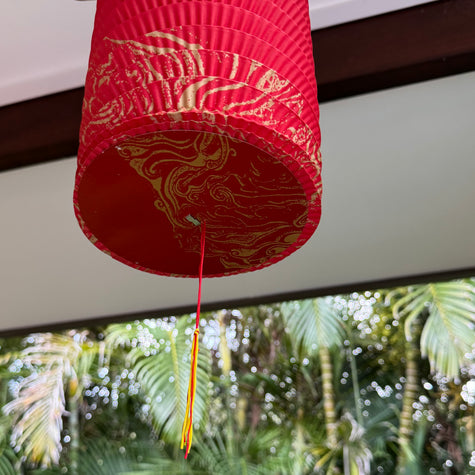 hanging Chinese paper lanterns