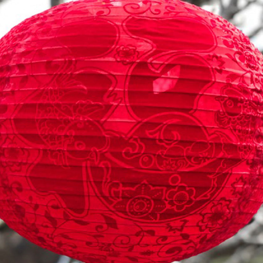 Chinese characters lucky red lantern