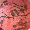 Pink Chinese printed lanterns with birds and blossoms