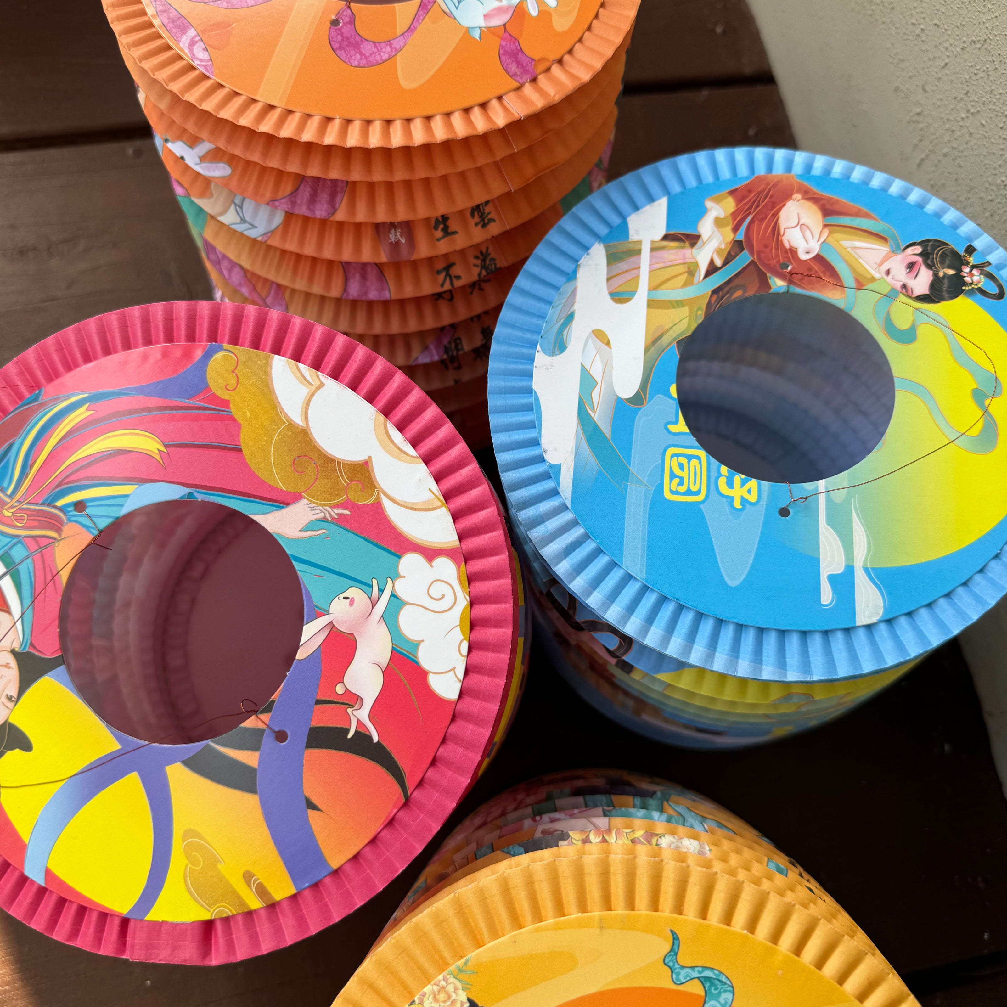 colourful moon festival lanterns