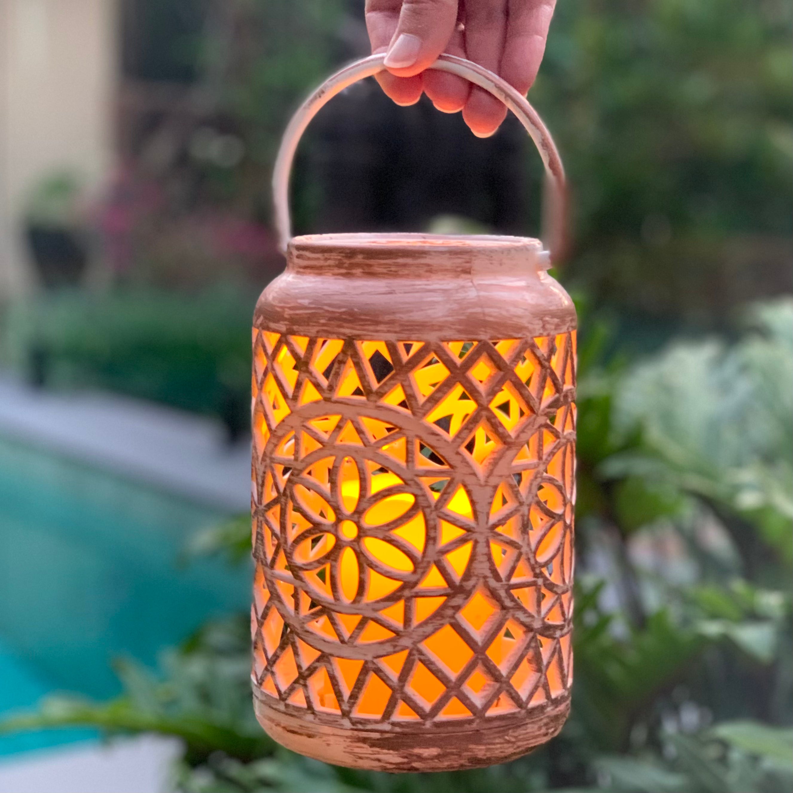 Orange solar deals lantern