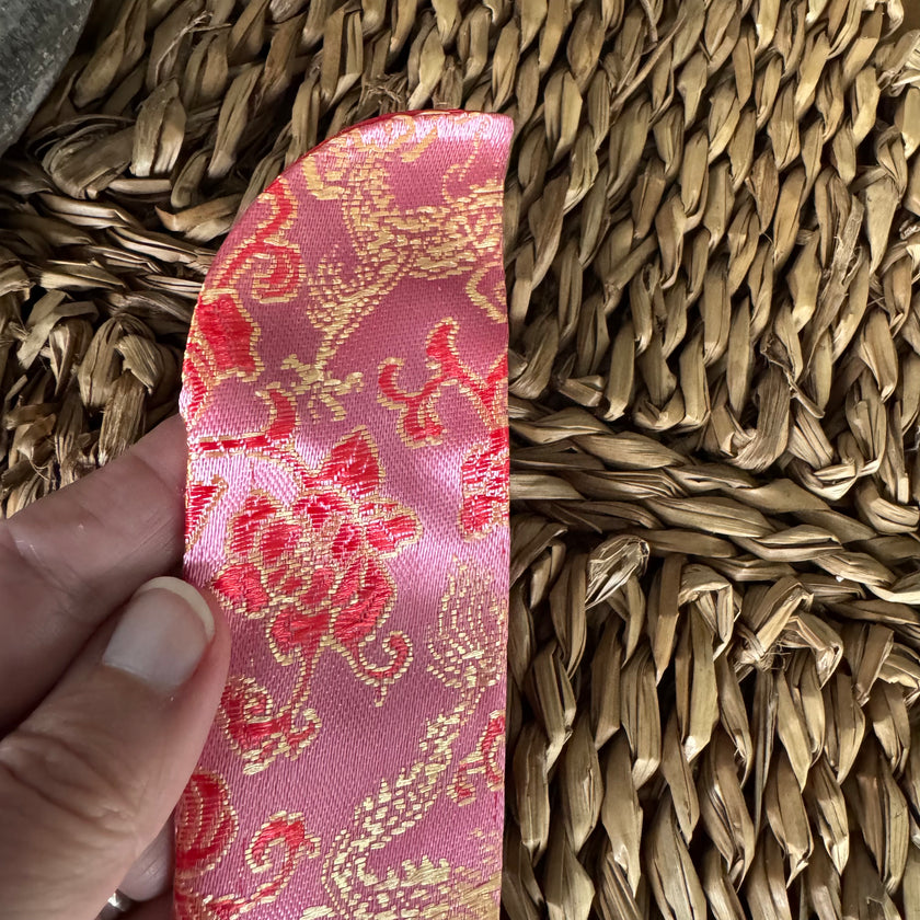 Chinese pink silk fan sleeve