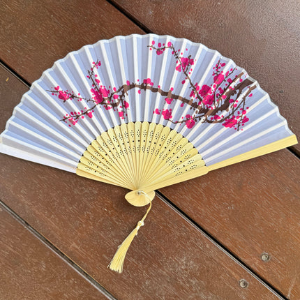 silk cherry blossom fan