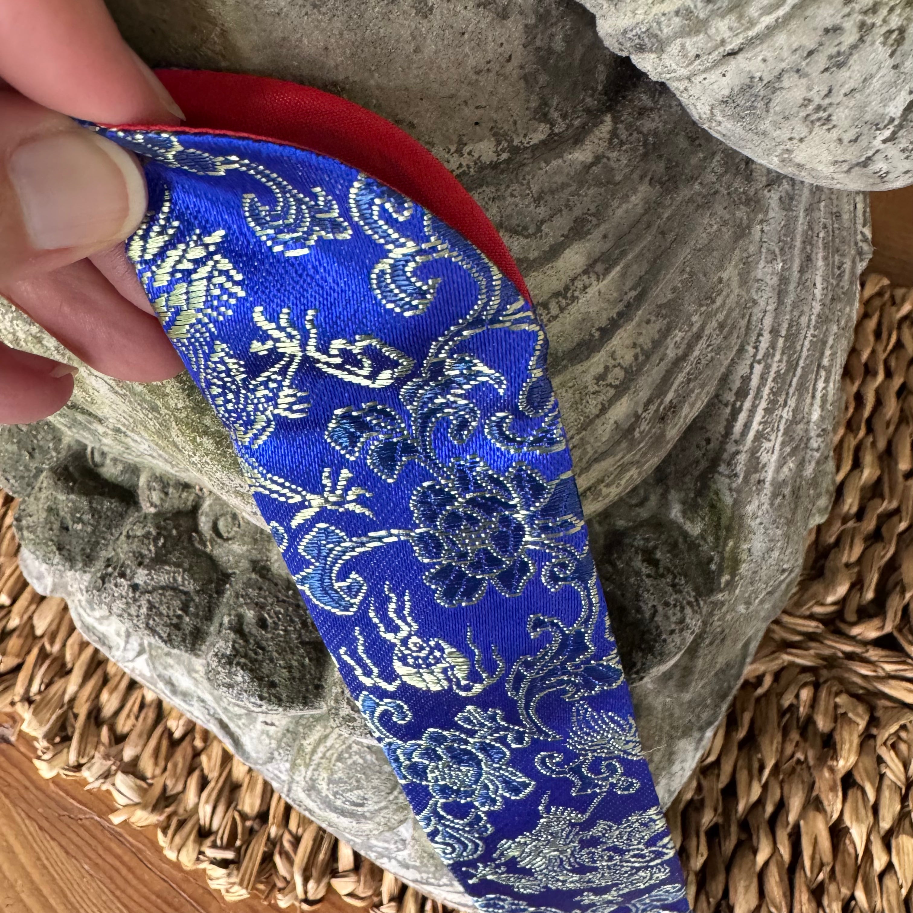 Chinese silk fan bag