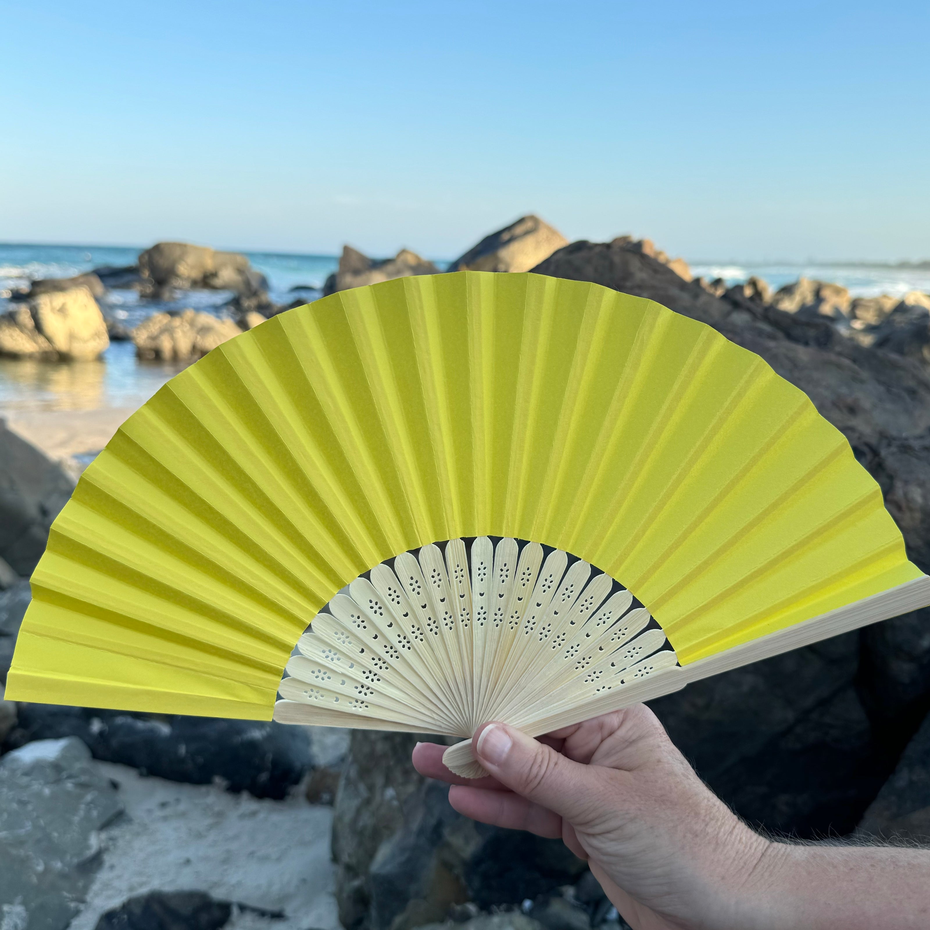 yellow paper fan