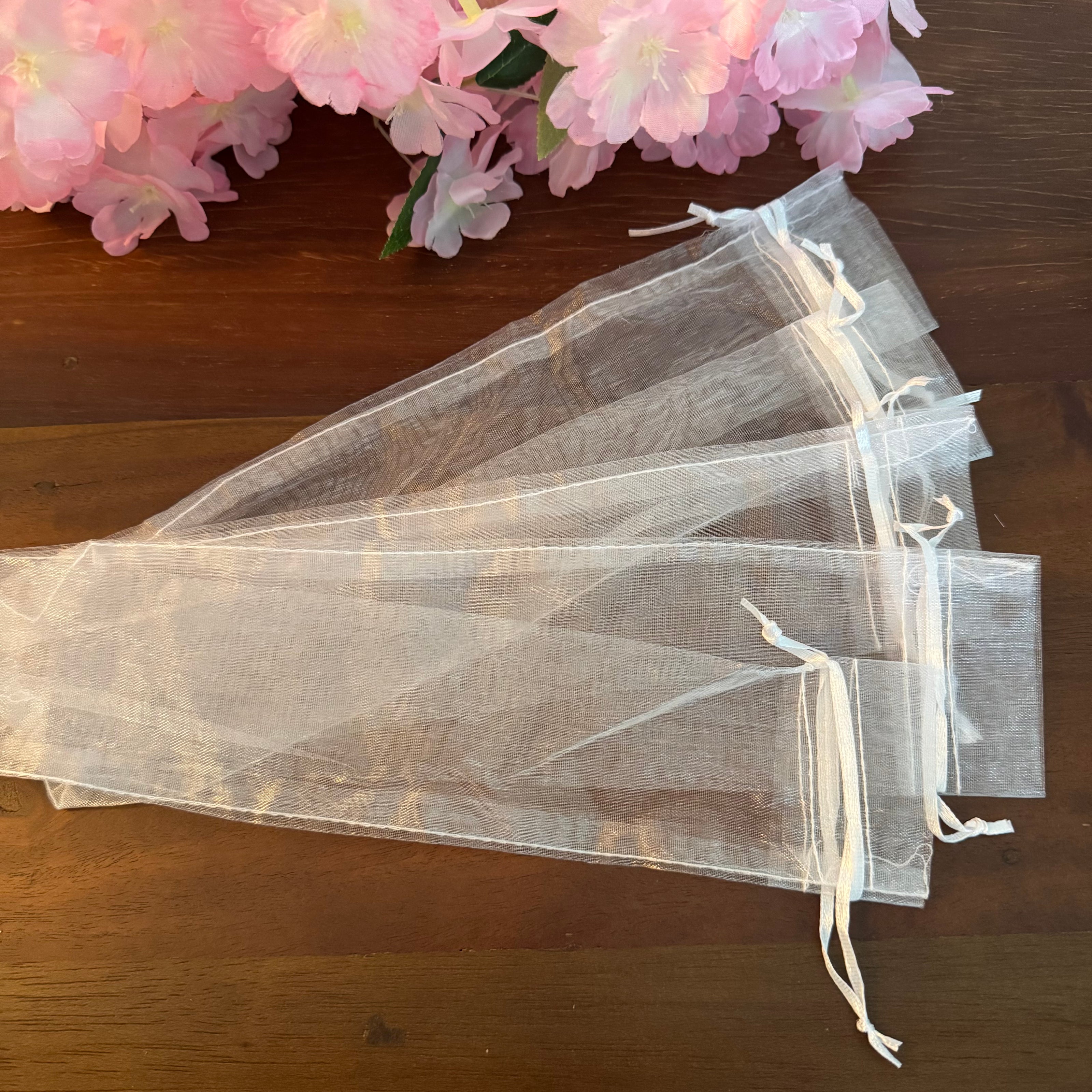 white organza bags