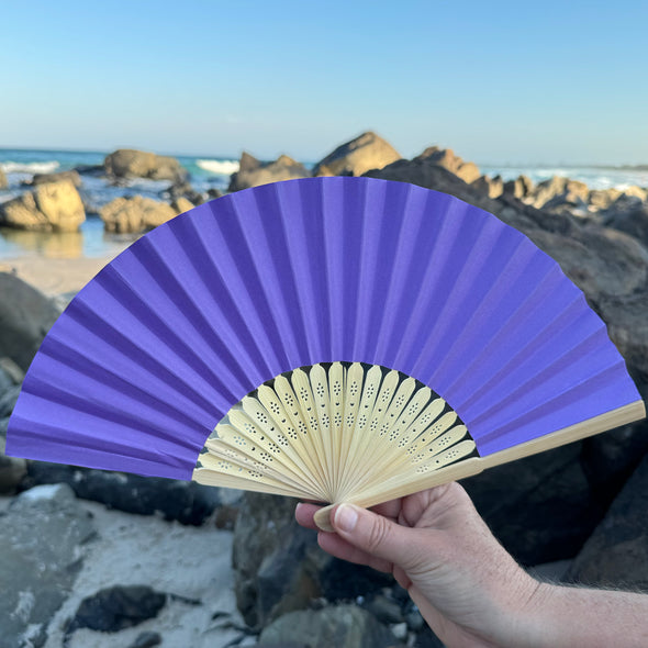 purple paper fan