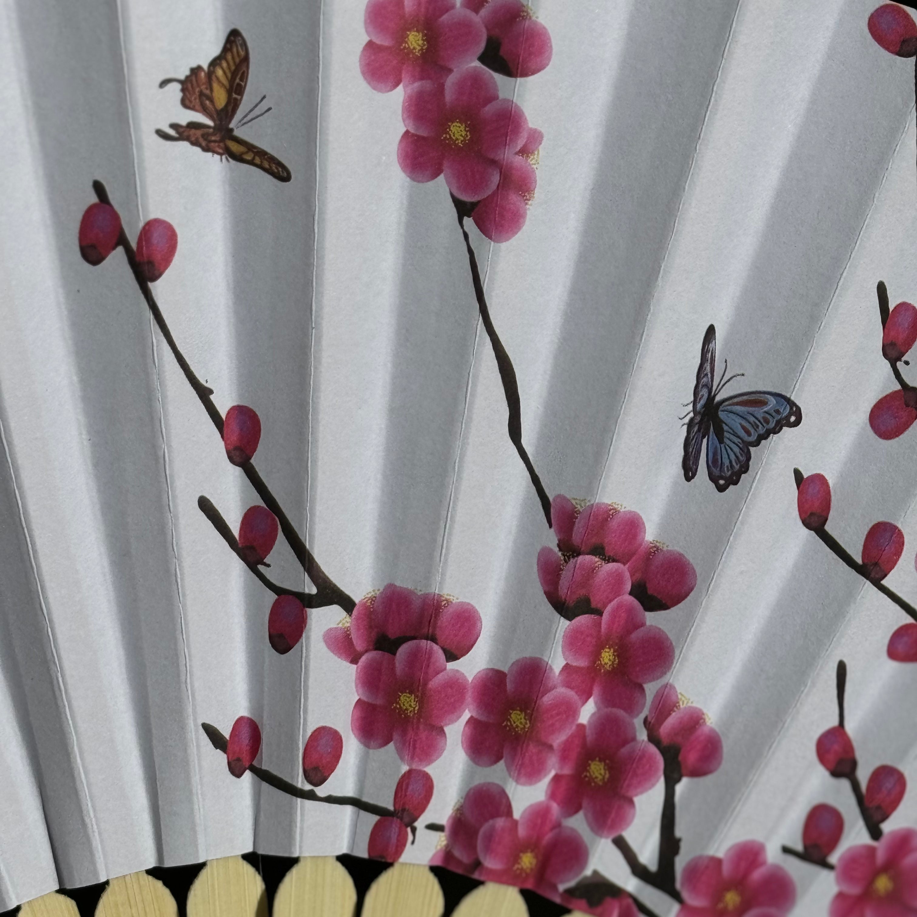 blossoms and butterflies fan