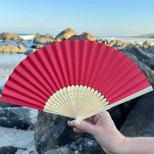 red paper fan