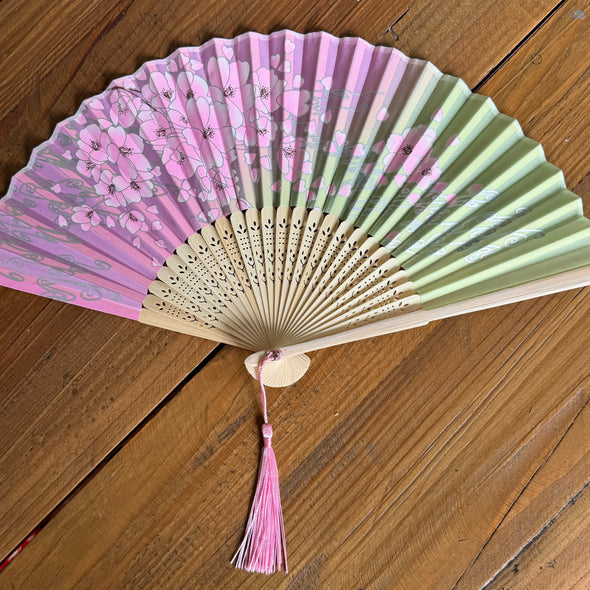 cherry blossom silk fan