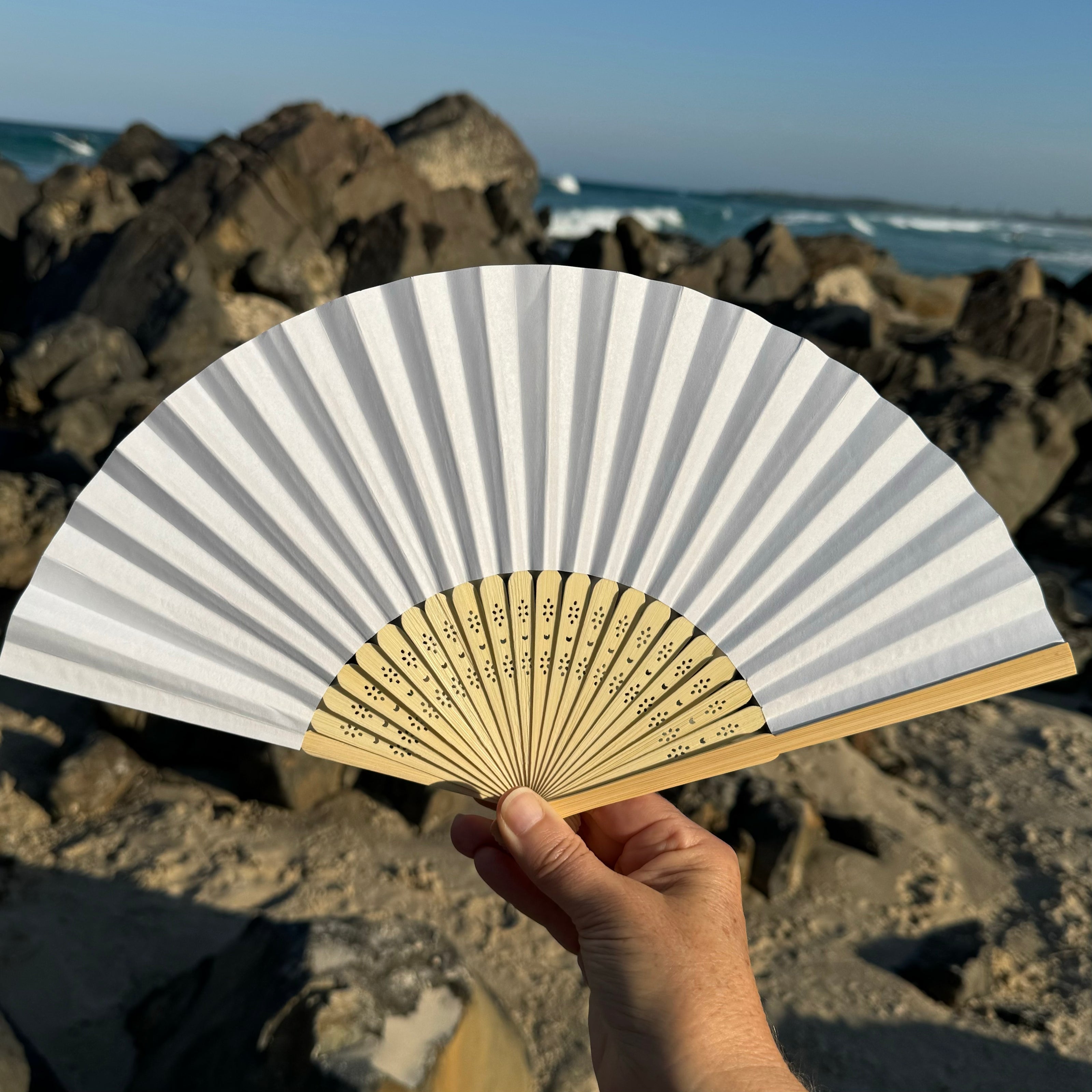 white paper fan