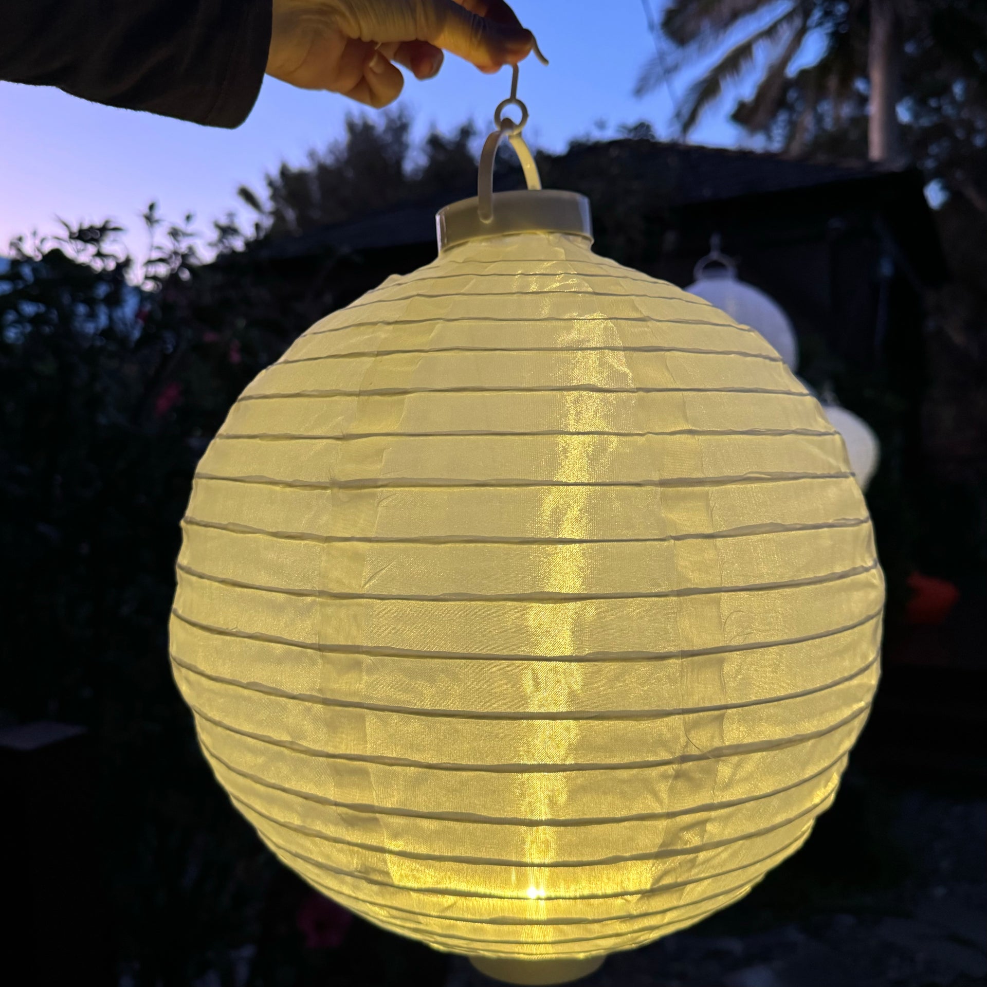 white nylon LED lantern