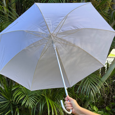 white wedding umbrella