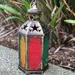 LED  Moroccan lantern with coloured decorative panels