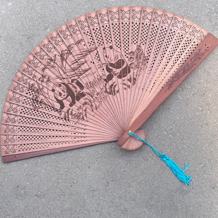 wooden panda fan
