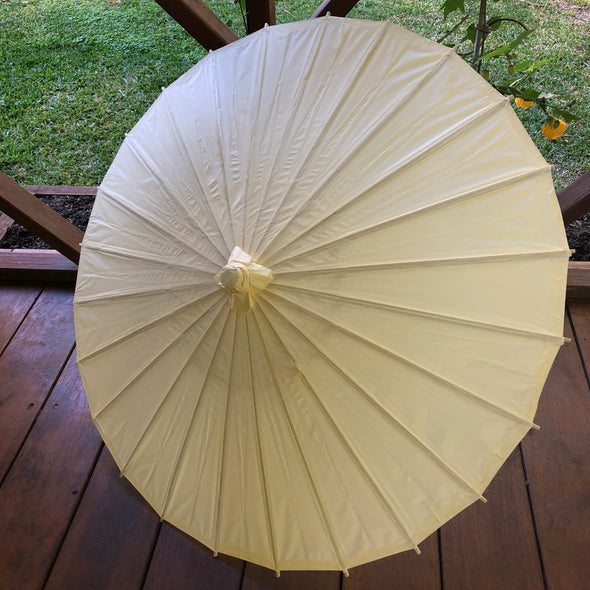 cream paper parasol