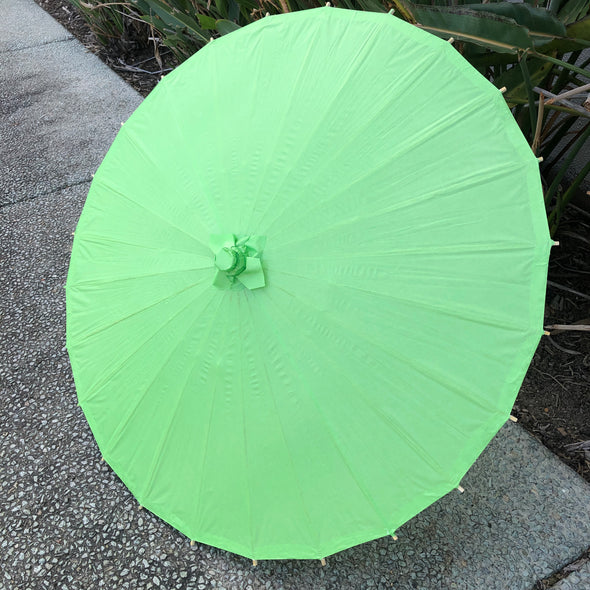green paper parasol