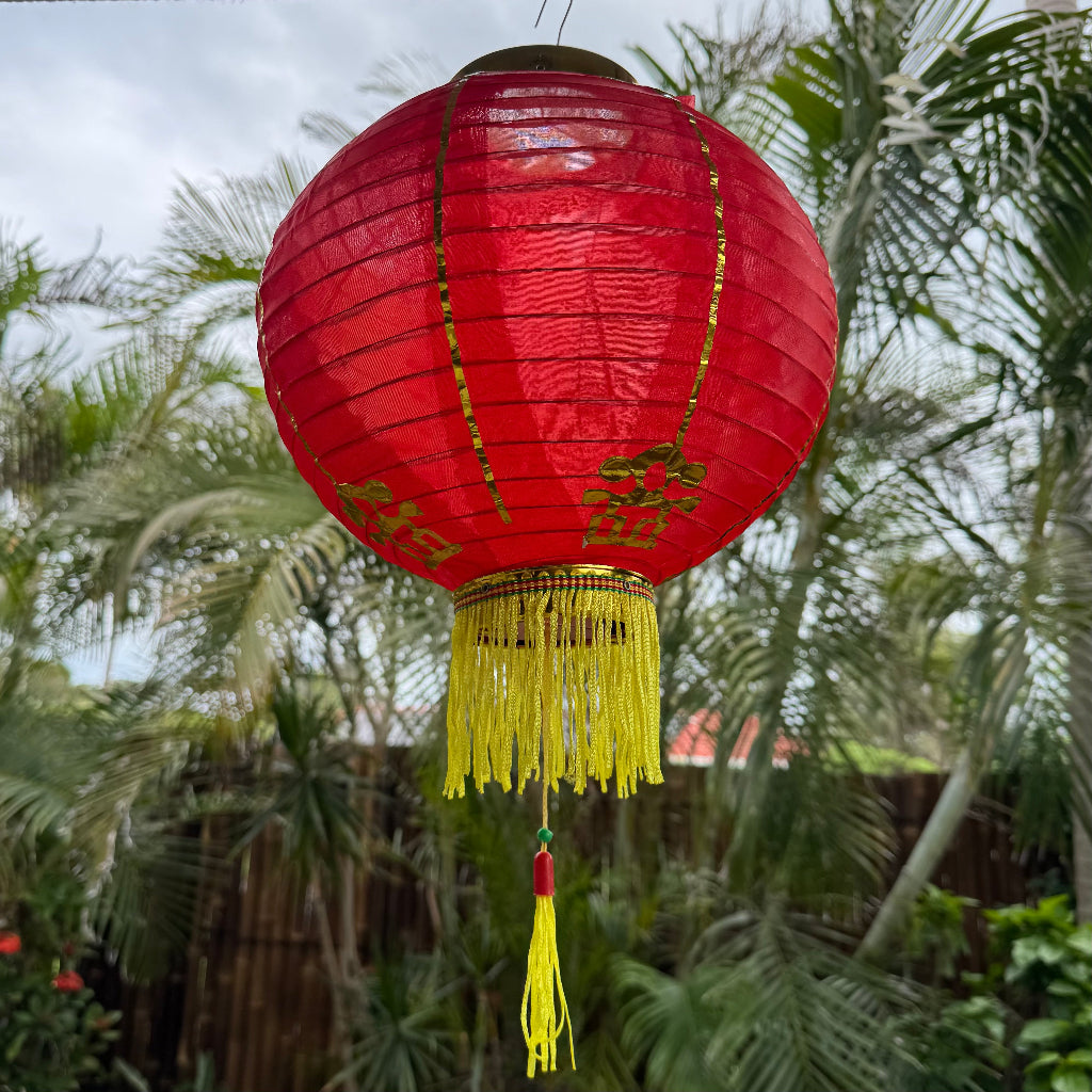 red and gold Chinese lantern