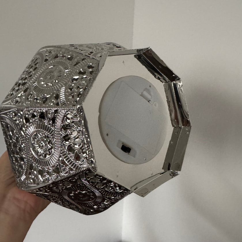 silver lantern battery operated