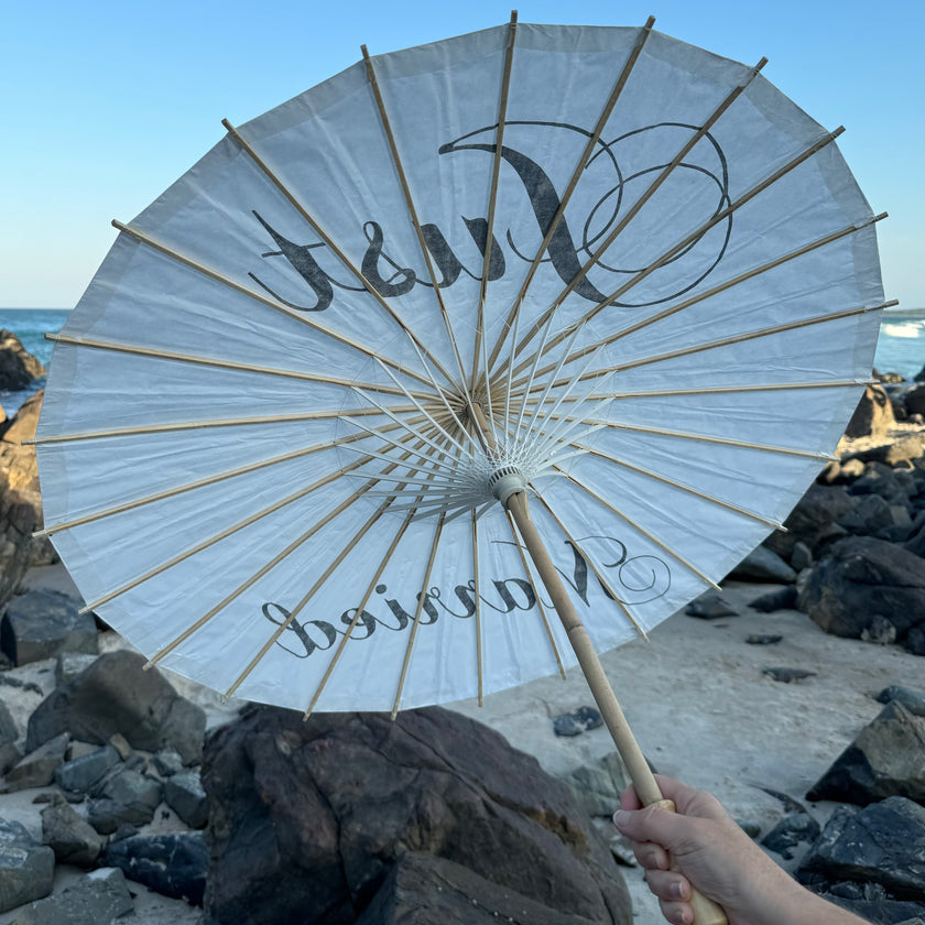 beach wedding parasol
