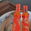 Chinese Chopsticks in red silk bags - 10 Pack