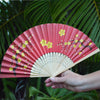 Red & Gold Cherry Blossom paper fan