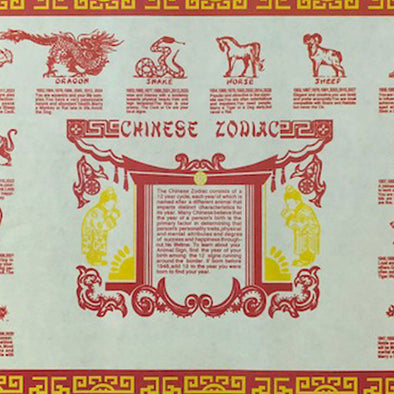 Chinese zodiac paper table mats