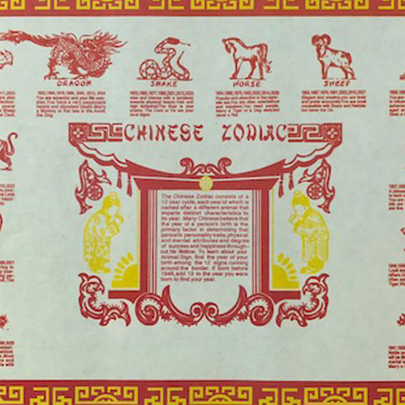Chinese zodiac paper table mats