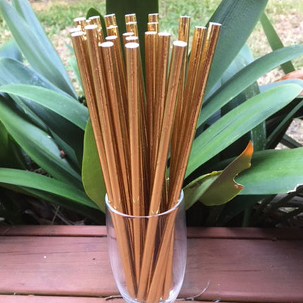 gold paper straws