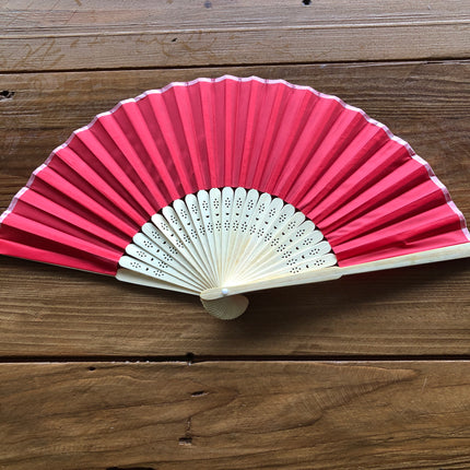 red silk fan