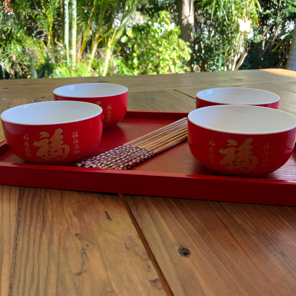 Chinese red tray