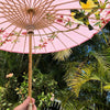 Chinese paper parasol - pink cherry blossoms and birds