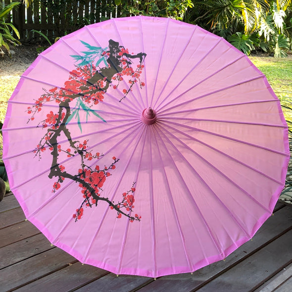 pink cherry blossom parasol