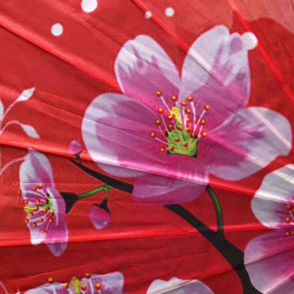 Nylon Parasol - sakura blossoms (red)