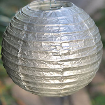 35cm Metallic Paper Lantern silver