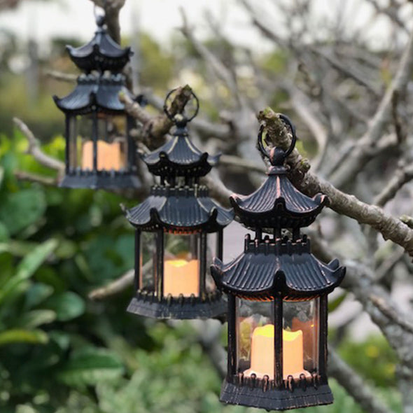 pagoda led lanterns illuminated
