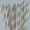 Silver/Grey Stripe Paper Straws