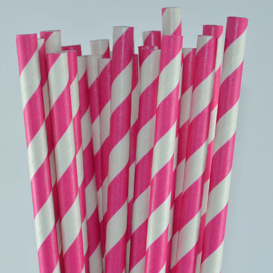 Paper Straw - Stripe Paper Straws - Pack Of 25