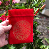Chinese Red Silk Bag - Longevity / Dragon design