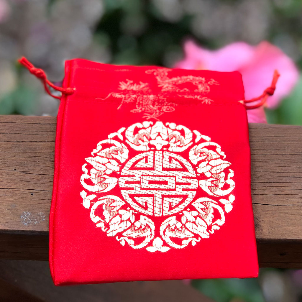 Chinese Red Silk Bag -  Dragon design